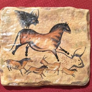 The Bradford Exchange Tan and Black Horse Serveware